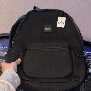 ALO Yoga Black Classic Zip-Front Backpack